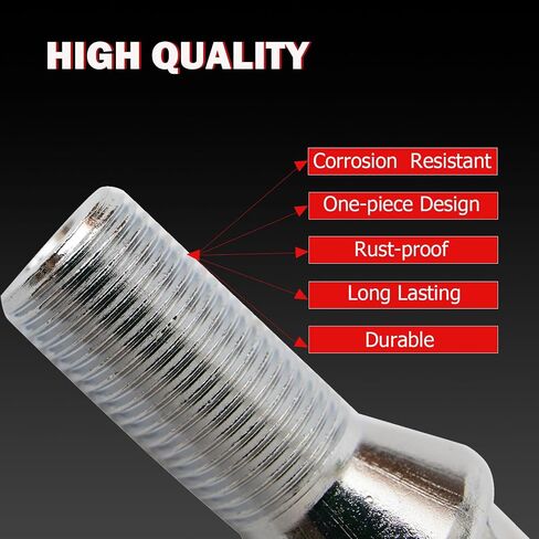 MYCHEINSEN m12x1.25 OEM/Stock Wheel Lug Bolts,Upgrade 19mm Hex Length 26mm,20pc Lug Bolts Replace# 611-005 for 2014-2022 Jeep Cherokee,Compatible with Dodge Dart, Compass, Renegade, Chrysler(Silver) in Kuwait