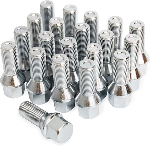 MYCHEINSEN m12x1.25 OEM/Stock Wheel Lug Bolts,Upgrade 19mm Hex Length 26mm,20pc Lug Bolts Replace# 611-005 for 2014-2022 Jeep Cherokee,Compatible with Dodge Dart, Compass, Renegade, Chrysler(Silver) in Kuwait