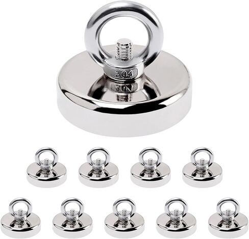 خطافات مغناطيسية قوية 0.79 بوصة 40 رطل (18 كجم) خطافات مغناطيسية شديدة التحمل مغناطيس نيوديميوم قوي مع فتحة غاطسة مثالية للمنزل والمطبخ ومكان العمل والمكتب، عبوة من 10 قطع in Kuwait