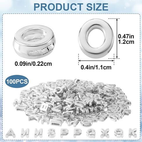 Colorful Gold Silver Alphabet Letter Beads, A-Z Resin Pendants, 3D Loose Letter Beads, Plastic Initial Charms in Kuwait