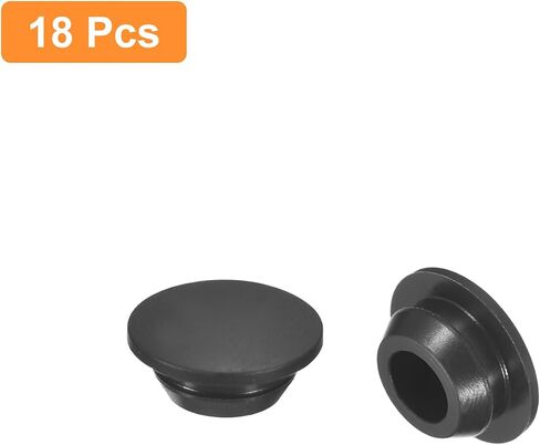 uxcell 18Pcs Silicone Plugs, Rubber Round Snap in Locking Hole Plugs for 12-13mm Hole, Hole Stoppers Waterproof Hole Plug for Metal Tube, Furniture End Caps Inserts, Black in Saudi Arabia