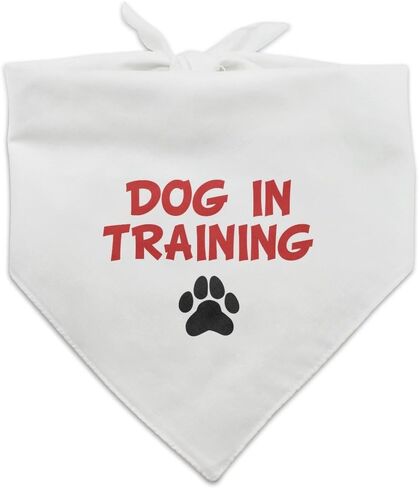 GRAPHICS & MORE Dog in Training with Paw Print Dog Pet Bandana - Black in Saudi Arabia
