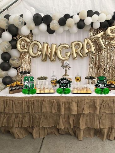 9pcs Graduation Honeycomb Centerpieces for Tables 2025, Green Class of 2025 Congrats Grad Honeycomb Centerpieces Graduation Party Decor Graduation Table Toppers for Graduation Party Favor Supplies in Kuwait