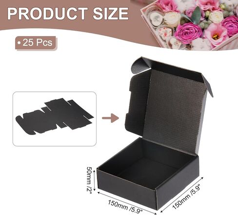 PATIKIL 6x6x2 Inch Small Shipping Boxes, 25 Pcs Corrugated Cardboard Box Gift Boxes for Packing Mailing Moving Packaging Small Business Boxes Teal in Kuwait