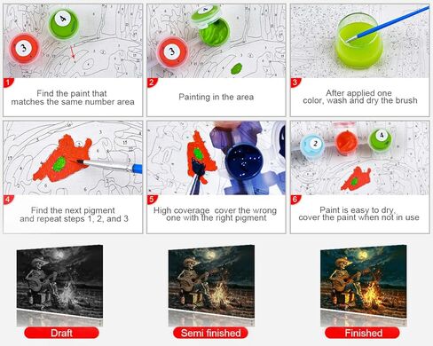 TUMOVO Paint by Number for Adults Two Witch in A Forest Paint Number Kits DIY Acrylic Painting for Adults Witch Paint by Numbers Adults' Paint-by-Numbers Kits Arts Craft for Wall Decor, 16x20 Inch in Kuwait