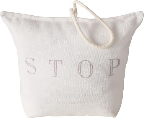 Weighted Door Stop, Pale Rosy Pink, White Letters, Polyester and Sand Filler, Loop Handle, 9 L x 4 W x 7.5 H inches, 4.5 lbs. in Saudi Arabia
