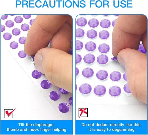 4880Pcs Rhinestone Stickers,5Sizes Self Adhesive Rhinestone Gem Stickers for Face Crystal Hair Gems Rhinestone Bling Rhinestones Stickers Jewelry Stickers for Makeup,DIY Crafts (Light Purple) in Saudi Arabia