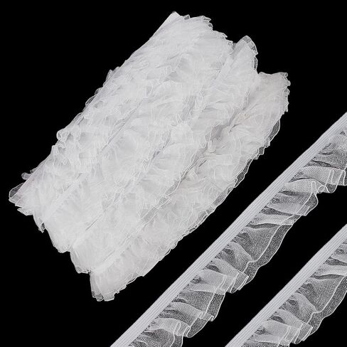 Adhandmaker 27 ياردة organza trim أسود الكشكش الزركشة الشريط الدانتيل الدانتيل الزركشة tulle tulle ، نغمة organza الدانتيل in Kuwait