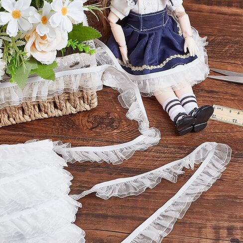 Adhandmaker 27 ياردة organza trim أسود الكشكش الزركشة الشريط الدانتيل الدانتيل الزركشة tulle tulle ، نغمة organza الدانتيل in Kuwait