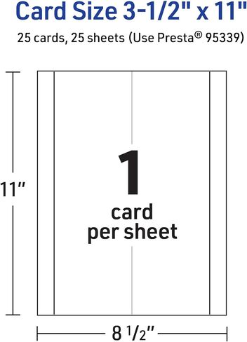 Avery Printable Rectangle Tent Cards, 3.5" x 11", Glossy White Cardstock, Laser/Inkjet, 50 Total, Great for Table Talkers, Promotional Signs, Instructional Signs, and More in Saudi Arabia