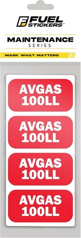 AVGAS Sticker, 100LL Sticker - Fuel Identification Label - Aviation Rated - Heavy Duty, Weather Proof, Ultra Durable - USA Made (2x1 inch), 4 Labels in Saudi Arabia