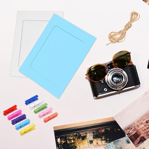 Kare & Kind 10x Paper Photo Frame (5x Pink و 5x White) - صور 4 × 6 بوصة - حاملي العرض لتعليق الصور الفنية ، الحرف ، DIY - يشمل مقاطع متعددة الألوان 10x و 2 M Twine in Kuwait