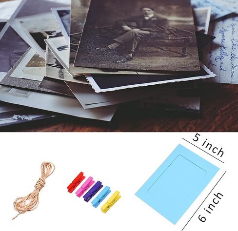 Kare & Kind 10x Paper Photo Frame (5x Pink و 5x White) - صور 4 × 6 بوصة - حاملي العرض لتعليق الصور الفنية ، الحرف ، DIY - يشمل مقاطع متعددة الألوان 10x و 2 M Twine in Kuwait