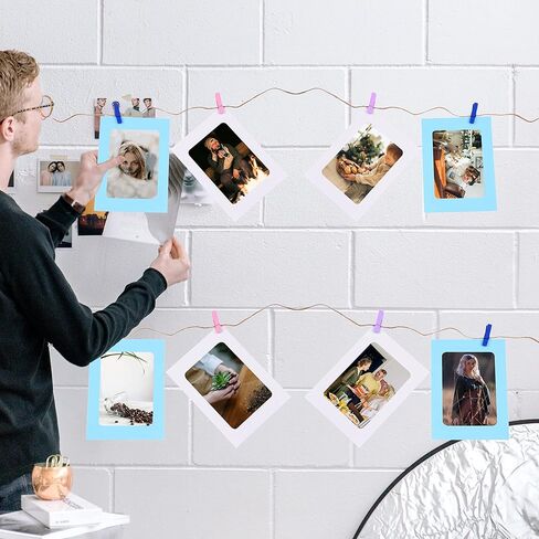 Kare & Kind 10x Paper Photo Frame (5x Pink و 5x White) - صور 4 × 6 بوصة - حاملي العرض لتعليق الصور الفنية ، الحرف ، DIY - يشمل مقاطع متعددة الألوان 10x و 2 M Twine in Kuwait