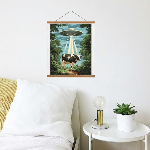 ARNLRDYA UFO Cows Paint by Number Kits for Adults, Alien Spaceship in Forest Paint by Numbers, Imaginativ Interesting Fantasy Acrylic Painting for Gift Home Decor(16×20inches, No Frame) in Saudi Arabia