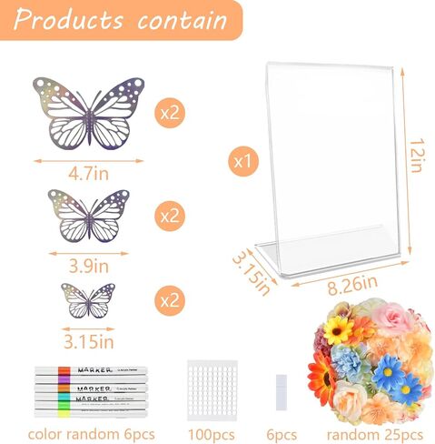 Arts & Crafts Supplies DlY Craft Kits Set - Fake Flowers Heads 3D Butterfly Unique Gifts for Mom from Daughter or Son for Mother's Day Birthday Christmas, Gift for Women in Saudi Arabia