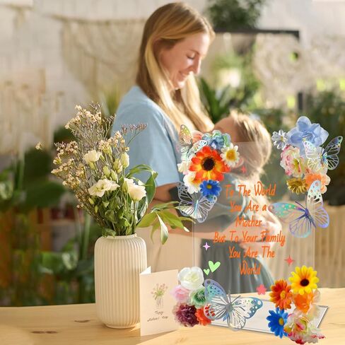 Arts & Crafts Supplies DlY Craft Kits Set - Fake Flowers Heads 3D Butterfly Unique Gifts for Mom from Daughter or Son for Mother's Day Birthday Christmas, Gift for Women in Saudi Arabia