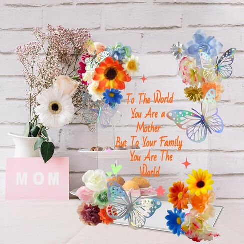 Arts & Crafts Supplies DlY Craft Kits Set - Fake Flowers Heads 3D Butterfly Unique Gifts for Mom from Daughter or Son for Mother's Day Birthday Christmas, Gift for Women in Saudi Arabia