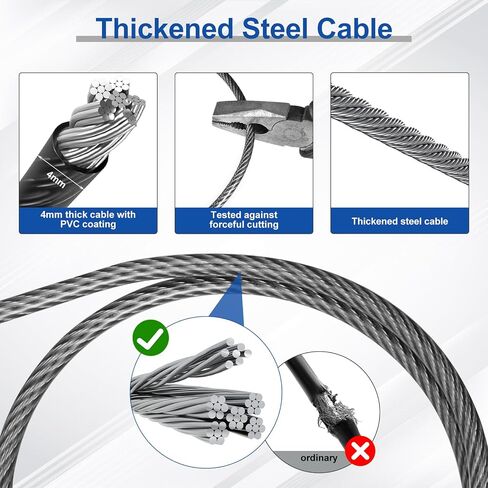 Gate Locks for Outdoor Fence, Bike Cable Locks Small Combination Lock with 3 Steel Ropes (9’’ / 23.6’’ / 47.2’’), Cable Lock for Bicycle, Luggage, Gate, Door, Locker, Cabinets (Grey, 1 Pack) in Saudi Arabia
