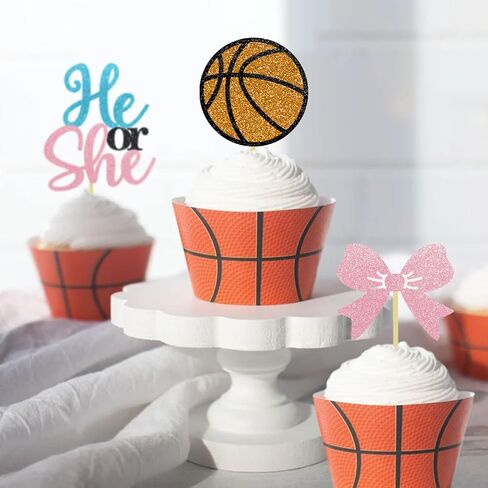 24Pcs Basketball Cupcake Toppers for Basketball Party Decorations, Basketball Player Cupcake Toppers, Basketball Theme Baby Shower Party Decorations (Basketball), BAK001 in Saudi Arabia