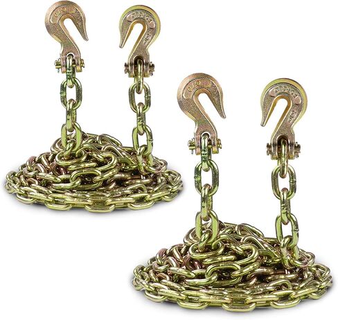 Transport Binder Chain for Tie Down,5/16'' x 10',Tow Chain with Grade 70,with Clevis Grab Hooks,4,700 lbs Working Load Limit,for Secure Heavy Loads to A Truck Or Flatbed Trailer (2Pack) in Saudi Arabia