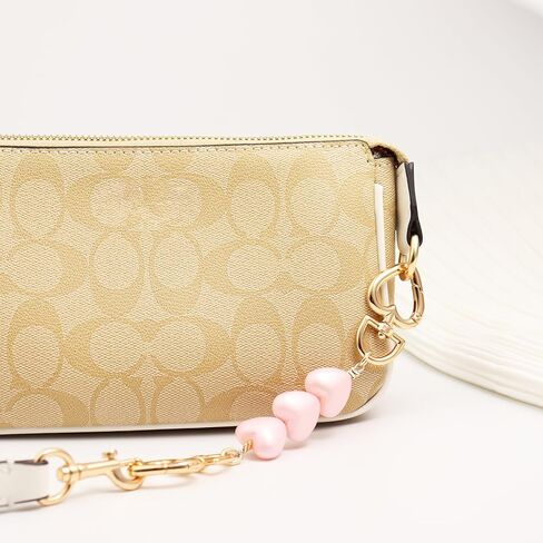 Heart Purse Strap Extender，Gold Chain Purse Strap Replacement，purse extender bag charms (2pcs-Pink Heart) in Kuwait