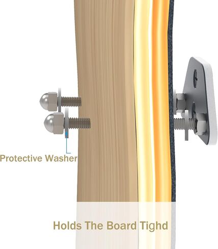 Skateboard Wall Mount Display(6 Packs)-Aluminum Ramp Shape Skateboard Deck Wall Mount with Two Screw Holes for Horizontal and Vertical Hanging Skateboard Display Decor-(Black in Kuwait