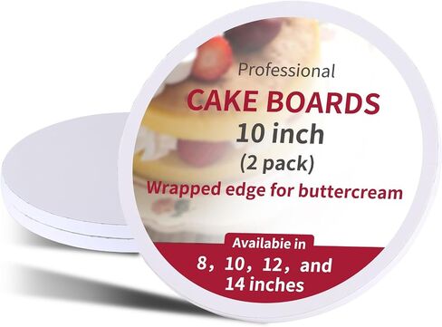 2 Pcs 12 Inch Cake Boards Sturdy 1/2 Inch Cake Drum,White 12 Inch Cake Boards,Food Grade Cake Rounds 1/2" Thick Cardboard,Disposable Cake Plates,12 Inch Cake Board (2, 12inch) in Saudi Arabia