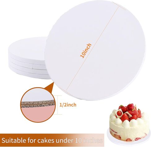 2 Pcs 12 Inch Cake Boards Sturdy 1/2 Inch Cake Drum,White 12 Inch Cake Boards,Food Grade Cake Rounds 1/2" Thick Cardboard,Disposable Cake Plates,12 Inch Cake Board (2, 12inch) in Saudi Arabia