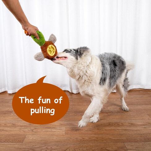 Hollypet Squeaky Plush Stuffed Dog Puzzle Toy with Slow Feeder Bowl, Interactive Chew Toy for Small and Medium Dogs, Wild Duck in Kuwait