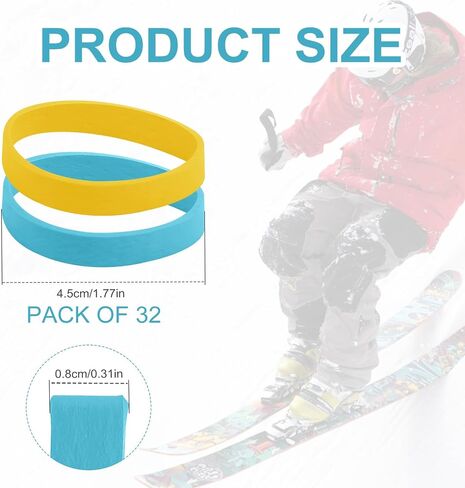 32 pcs Ski Brake Retainers, Ski Straps Snowboard Binding Bands Retainers Brake Rubber Band for Winter Outdoor Sports Ski Tuning Kit Accessory in Saudi Arabia