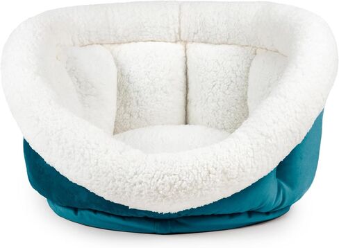 Sherry Kline Small Cuddler Cup Pet Bed: Cozy Retreat with Deep Cushioning, Secure & Snug Space for Nap or Lounge, Easy in 'n' Out Access, Polyester Fiber, Round Shape (Taupe) in Saudi Arabia