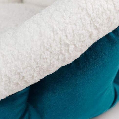 Sherry Kline Small Cuddler Cup Pet Bed: Cozy Retreat with Deep Cushioning, Secure & Snug Space for Nap or Lounge, Easy in 'n' Out Access, Polyester Fiber, Round Shape (Taupe) in Saudi Arabia