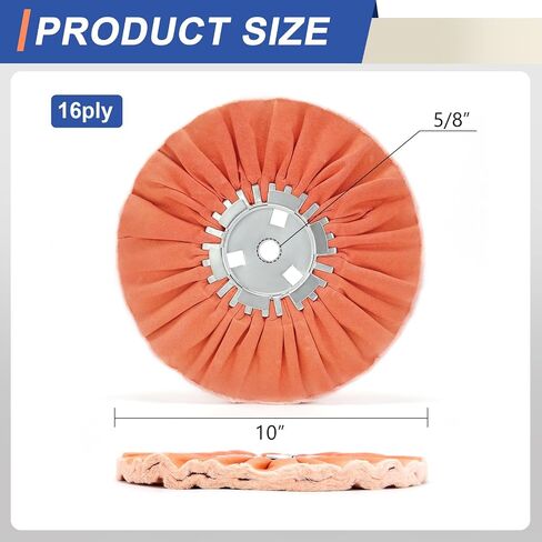 10’’White Airway Polishing Buffing Wheel Fine Polish Buffer for Angle Grinder with 5/8’’ Arbor Hole 16plys-1PC in Saudi Arabia