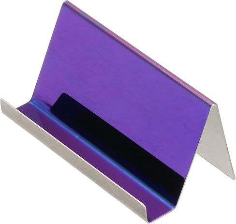 PATIKIL Business Card Holder for Desk, 3Pcs Business Card Holders Stainless Steel Card Stand Organizer Cards Display for Office Exhibition, Purple in Kuwait