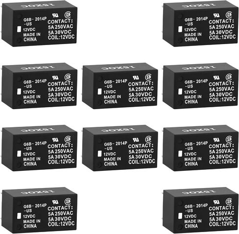 PCB Power Relay, G6B-2014P-US, Coil Voltage DC 12V, Contact 5A 250VAC, DPST 2-Pole Normally Closed 6Pins, General Purpose Relay (2) in Kuwait