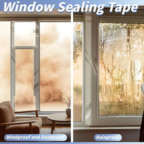 3 Pack Transparent Window Weather Sealing Tape 3" x 60 Yds Clear Window Insulation Tape Heavy Duty Window Draft Isolation Sealing Film Tape Clear Draft Stopper Adhesive Tape for Doors,Windows in Saudi Arabia