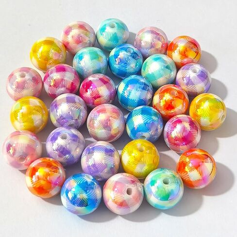 Acylic AB Plated Round Bead DIY Loose Bead Craft Embelishment Bead (Mixed Colors-Square), CC-Z002 in Saudi Arabia