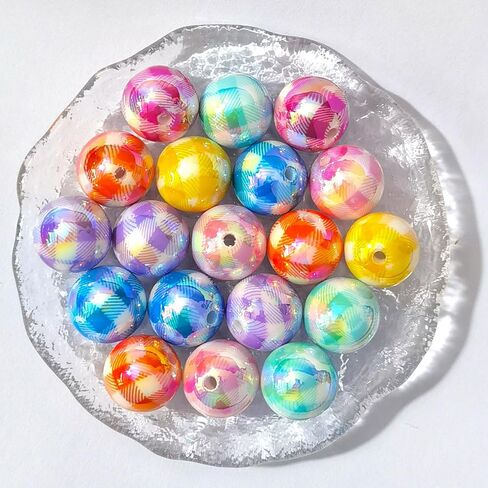 Acylic AB Plated Round Bead DIY Loose Bead Craft Embelishment Bead (Mixed Colors-Square), CC-Z002 in Saudi Arabia