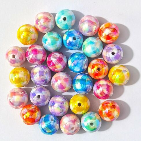 Acylic AB Plated Round Bead DIY Loose Bead Craft Embelishment Bead (Mixed Colors-Square), CC-Z002 in Saudi Arabia