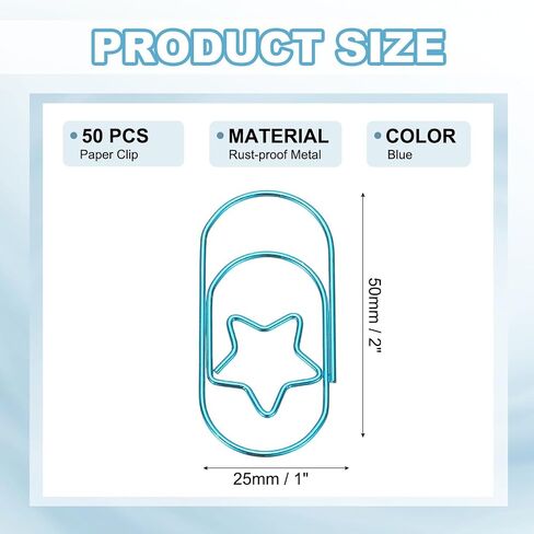 PATIKIL 2x1 Inch Large Paper Clip, 50 Pcs Metal Star Paper Clip Wide Rust-Proof Strong Durable Bulk for Office Supplies Document Organization Binder Bookmarks Planner, Gold Tone in Saudi Arabia
