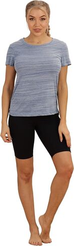 icyzone Workout Shirts for Women - Yoga Tops Gym Clothes Running Exercise Athletic T-Shirts for Women(Pack of 2) in Kuwait