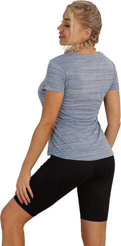 icyzone Workout Shirts for Women - Yoga Tops Gym Clothes Running Exercise Athletic T-Shirts for Women(Pack of 2) in Kuwait