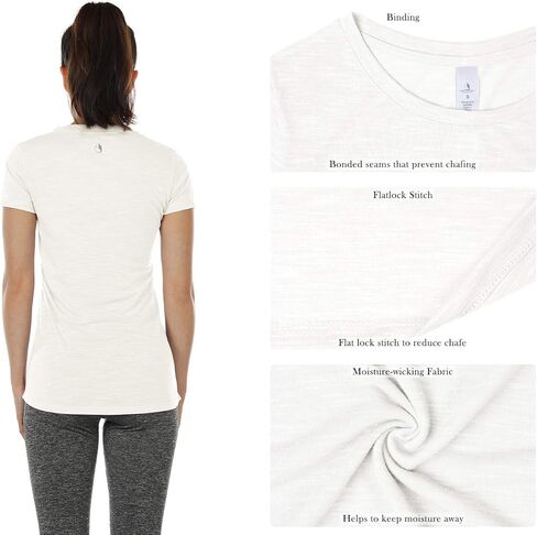 icyzone Workout Shirts for Women - Yoga Tops Gym Clothes Running Exercise Athletic T-Shirts for Women(Pack of 2) in Kuwait