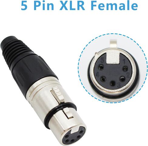 4-Pin XLR Cable Connector XLR 4 Pin Female Plug Connector Mic Cable Plug Connector Audio Adapter for Microphone, 4 Pack in Kuwait