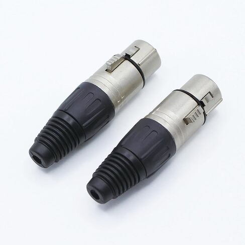 4-Pin XLR Cable Connector XLR 4 Pin Female Plug Connector Mic Cable Plug Connector Audio Adapter for Microphone, 4 Pack in Kuwait