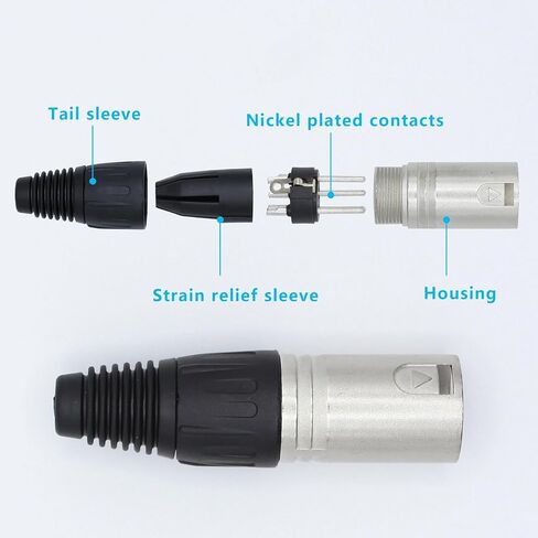 4-Pin XLR Cable Connector XLR 4 Pin Female Plug Connector Mic Cable Plug Connector Audio Adapter for Microphone, 4 Pack in Kuwait