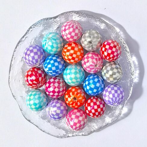 Acylic AB Plated Round Bead DIY Loose Bead Craft Embelishment Bead (Mixed Colors-Square), CC-Z002 in Saudi Arabia