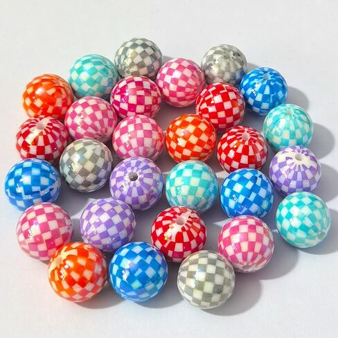 Acylic AB Plated Round Bead DIY Loose Bead Craft Embelishment Bead (Mixed Colors-Square), CC-Z002 in Saudi Arabia