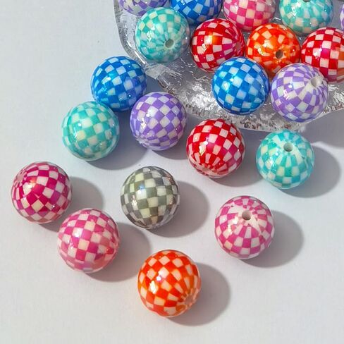 Acylic AB Plated Round Bead DIY Loose Bead Craft Embelishment Bead (Mixed Colors-Square), CC-Z002 in Saudi Arabia
